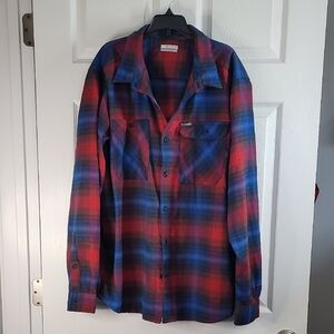 Columbia Red & Blue Plaid Button-Down Shirt